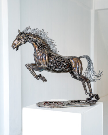 Escultura intitulada "The rocket horse me…" por Chatree Choorachatatorn (Mari9art), Obras de arte originais, Metais