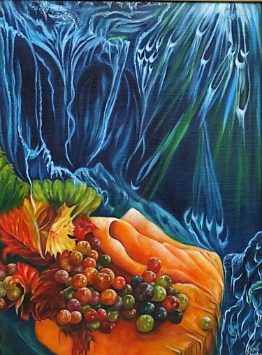 Картина под названием "COULEUR NATURE" - Chatys Lydia, Подлинное произведение искусства, Масло Установлен на Деревянная рама…