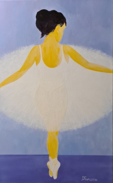 Painting titled "Danseuse Violette" by Dominique Chauvin, Original Artwork, Acrylic