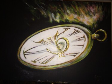 Painting titled "Le temps qui file" by Marie-Noelle Chauny, Original Artwork, Acrylic Mounted on Wood Stretcher frame
