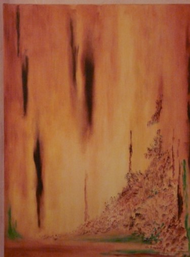 Peinture intitulée "feu de forêt" par Christian Broquard, Œuvre d'art originale