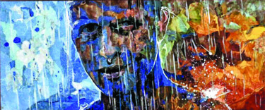 Peinture intitulée "Мозаика «Бегущий по…" par Liubov Cheban, Œuvre d'art originale, Pierre