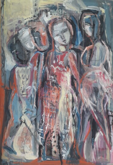 Ζωγραφική με τίτλο "A strange woman in…" από Елена Щелчкова (Elena Schelchkova), Αυθεντικά έργα τέχνης, Ακρυλικό