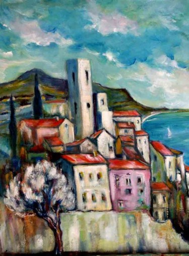 Peinture intitulée "st Paul de Vence" par Yankel, Œuvre d'art originale