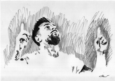 图画 标题为“Messi Campeon 03” 由Chelo Leyria, 原创艺术品, 铅笔
