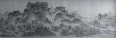 Schilderij getiteld "茂林遠岫圖" door Chen Jun Cao Tang Wu You, Origineel Kunstwerk, Inkt
