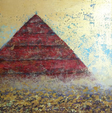 Painting titled "Pyramid from the "D…" by Tatyana Chepkasova, Original Artwork, Acrylic Mounted on Wood Stretcher frame