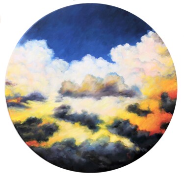 Peinture intitulée "Sky number 1" par Tatyana Chepkasova, Œuvre d'art originale, Huile Monté sur Châssis en bois