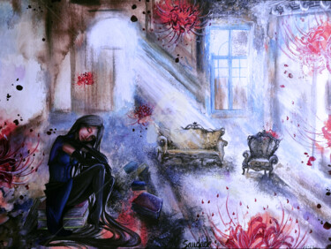 Pintura intitulada "Saudade" por Chesfear, Obras de arte originais, Tinta Montado em Outro painel rígido