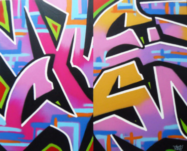 Schilderij getiteld "Free Style" door Ches Graffiti Designs, Origineel Kunstwerk, Graffiti