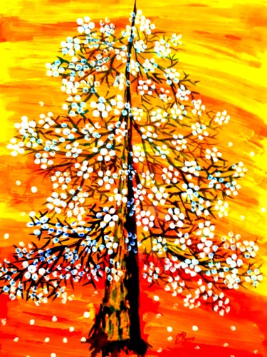 Arte digitale intitolato "Цветущее дерево" da Irina Zakopets (E R), Opera d'arte originale, Pittura digitale