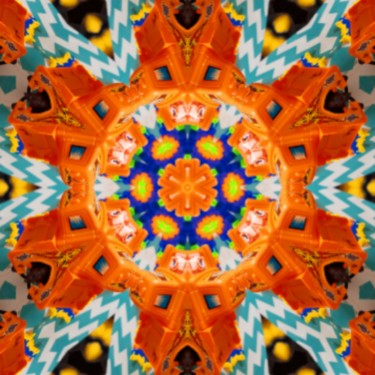 Digitale Kunst getiteld "Оранжевая мандала" door Irina Zakopets (E R), Origineel Kunstwerk, Digitaal Schilderwerk