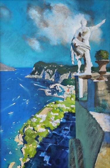 「Capri. Belvedere」というタイトルの絵画 Chesnov Evgeniiによって, オリジナルのアートワーク, オイル