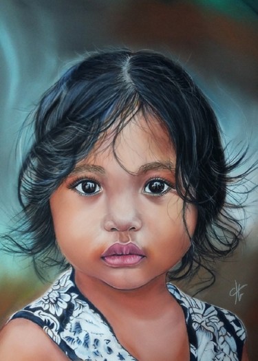 Painting titled "" Little diamond"" by Véronique Chevalier, Original Artwork, Pastel