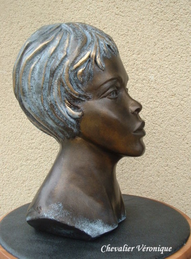 Sculpture titled "" Luna "" by Véronique Chevalier, Original Artwork, Plaster