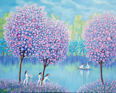 "Spring by the lake" başlıklı Tablo Chi Nguyen tarafından, Orijinal sanat, Akrilik