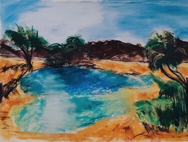 Malarstwo zatytułowany „OASIS” autorstwa Chiara M., Oryginalna praca, Pastel