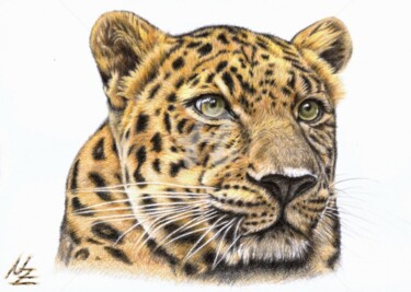 Peinture intitulée "Leopard" par Arts & Dogs, Œuvre d'art originale, Huile