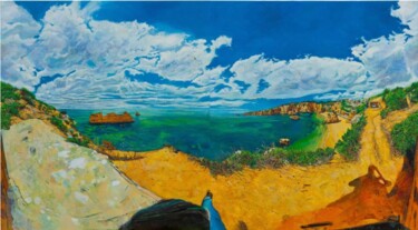 Pintura intitulada "Lagos,Sea" por Chin Kong Yee, Obras de arte originais, Óleo