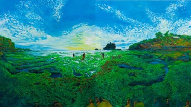 Peinture intitulée "Bali Tanahlot" par Chin Kong Yee, Œuvre d'art originale