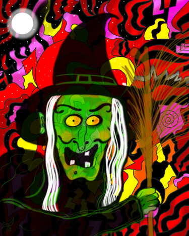 Цифровое искусство под названием "Wicked Witch" - China Alicia Rivera, Подлинное произведение искусства, 2D Цифровая Работа