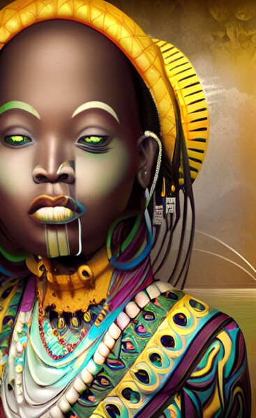 Digital Arts titled "Nana Buluku, Africa…" by China Alicia Rivera, Original Artwork, Digital Painting