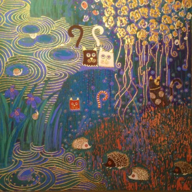 Malerei mit dem Titel "LOVE&PEACE c" von Chiori Ohnaka, Original-Kunstwerk, Pigmente
