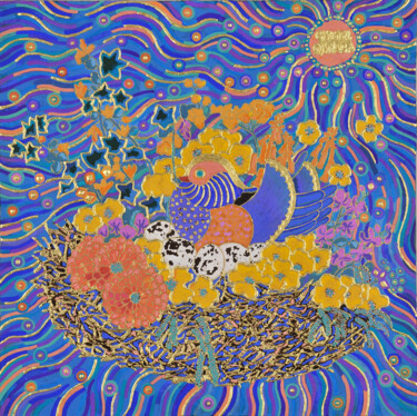 Schilderij getiteld "SUNNY DAY" door Chiori Ohnaka, Origineel Kunstwerk, pigmenten