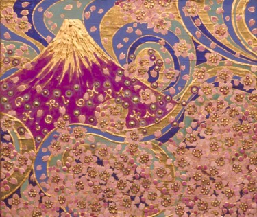 Ζωγραφική με τίτλο "HANAFUBUKI" από Chiori Ohnaka, Αυθεντικά έργα τέχνης, Χρωστικές ουσίες
