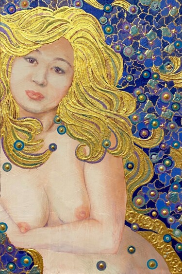 Pintura intitulada "WIND FAIRY" por Chiori Ohnaka, Obras de arte originais, Pigmentos Montado em Painel de madeira