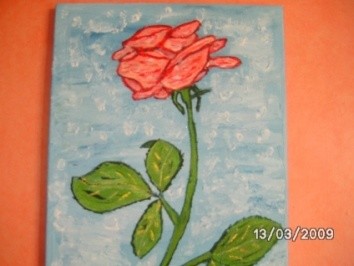 Painting titled "une rose nommee ann…" by Nathy, Original Artwork