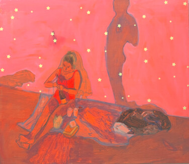 Malarstwo zatytułowany „Lua + Juliette” autorstwa Chloé Kaemmerer, Oryginalna praca, Olej