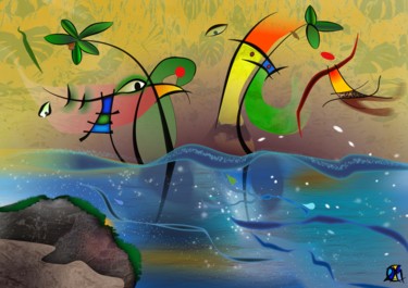 数字艺术 标题为“the river” 由Chris Van Moorsel, 原创艺术品, 数字油画