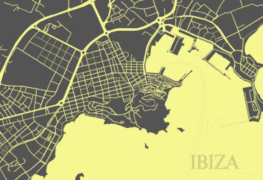 Arts numériques intitulée "Eivissa Road Map" par Chris Donazzon, Œuvre d'art originale, Travail numérique 2D