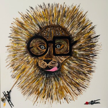 Painting titled "Lion" by Chris Guerin, Original Artwork, Acrylic