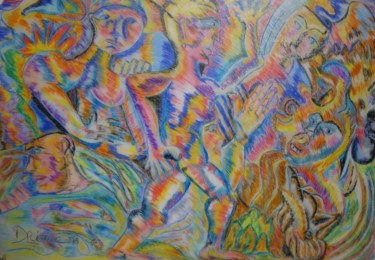 Peinture intitulée "L'Athlète" par Chris Le Guen Drianne, Œuvre d'art originale, Pastel