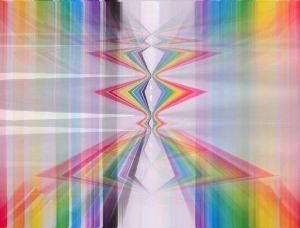 Digital Arts titled "rainbow lines" by Chris Lee, Original Artwork