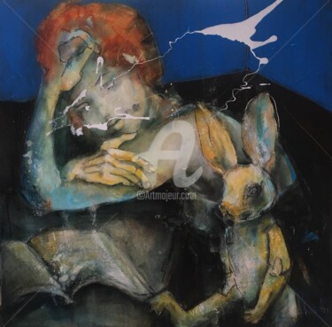 Peinture intitulée "Confidences nocturn…" par Chrislen, Œuvre d'art originale, Acrylique