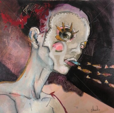 Peinture intitulée "Le chant des sirène…" par Chrislen, Œuvre d'art originale, Acrylique