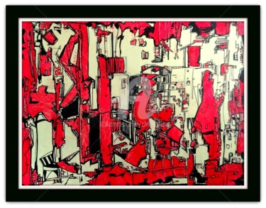 Peinture intitulée "Extrait de Ville XL1" par Chris.Sopena, Œuvre d'art originale