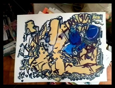 Peinture intitulée "Extrait de Ville XL" par Chris.Sopena, Œuvre d'art originale