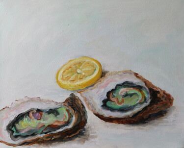 Картина под названием "Oyster 2" - Christa Riemann, Подлинное произведение искусства, Масло Установлен на Деревянная рама дл…