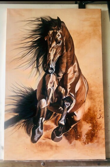 Painting titled "Mustang" by Christel David, Original Artwork, Acrylic