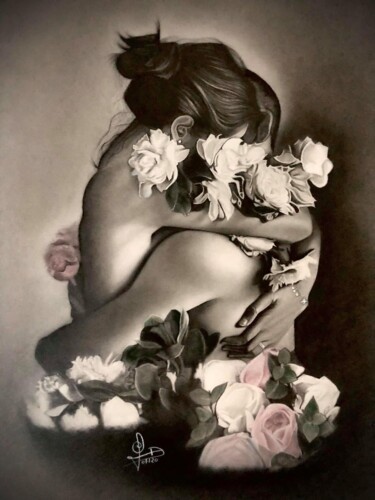 Peinture intitulée "L’amour" par Christel David, Œuvre d'art originale, Graphite