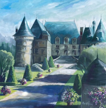 Peinture intitulée "Mesnières-en-Bray,…" par Christel Fréon, Œuvre d'art originale, Acrylique Monté sur Châssis en bois