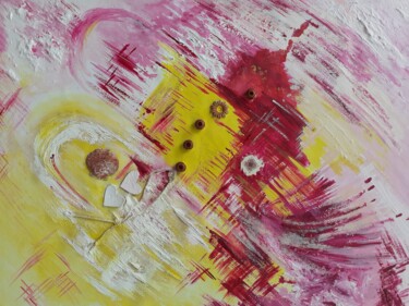 Pintura intitulada "Explosion de couleu…" por Christelle Carlton, Obras de arte originais, Guache