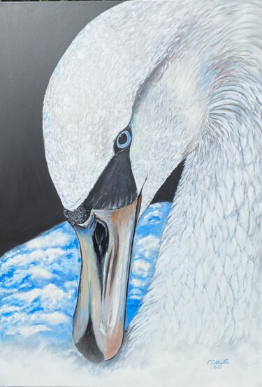 Pintura intitulada "Quand le plumage de…" por Christelle Cottrelle, Obras de arte originais, Acrílico Montado em Armação em…