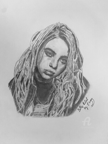 Drawing titled "Billie" by Christelle Hayez, Original Artwork, Pencil
