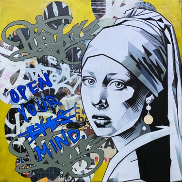 Painting titled "Street Art poetry" by Christelle Riffet (Céhère), Original Artwork, Acrylic Mounted on Wood Stretcher frame