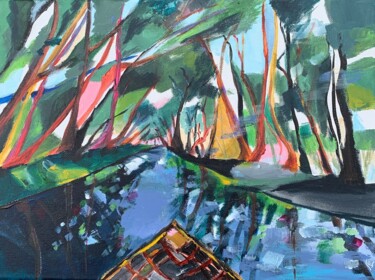 Pintura intitulada "La barque de la vie…" por Christelle Veron Cherbonnier, Obras de arte originais, Acrílico Montado em Arm…